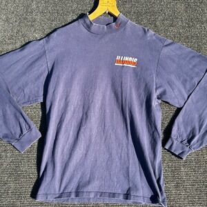 Vintage‎ Nike Illinois Fighting Illini Long Sleeve Mock Neck Shirt USA Made Rate